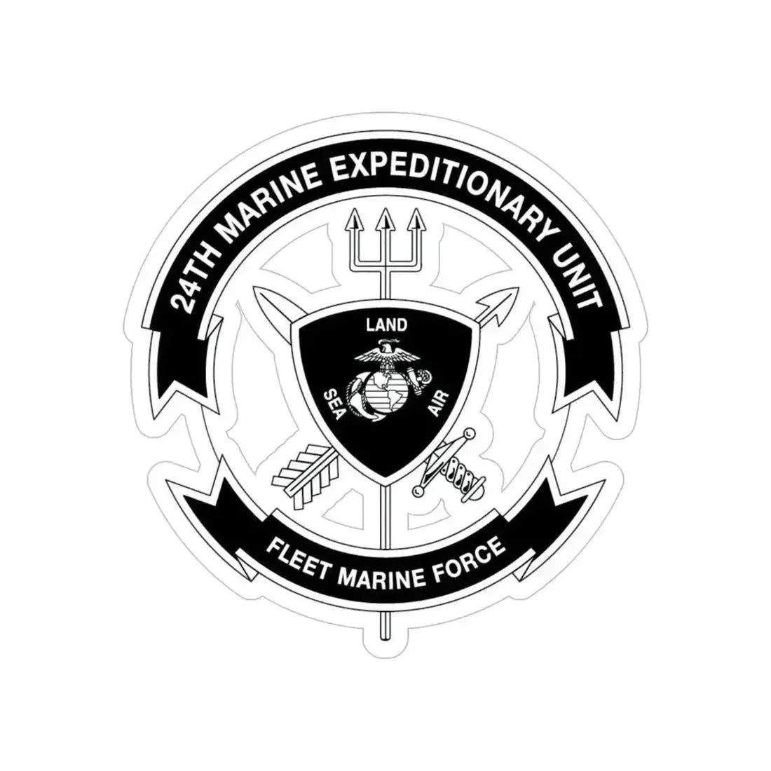 24th MEU BW (USMC) Transparent STICKER Die-Cut Vinyl Decal 5 Inch - The Sticker Space