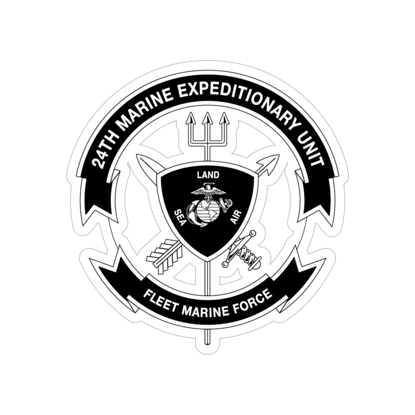 24th MEU BW (USMC) Transparent STICKER Die-Cut Vinyl Decal-5 Inch-The Sticker Space