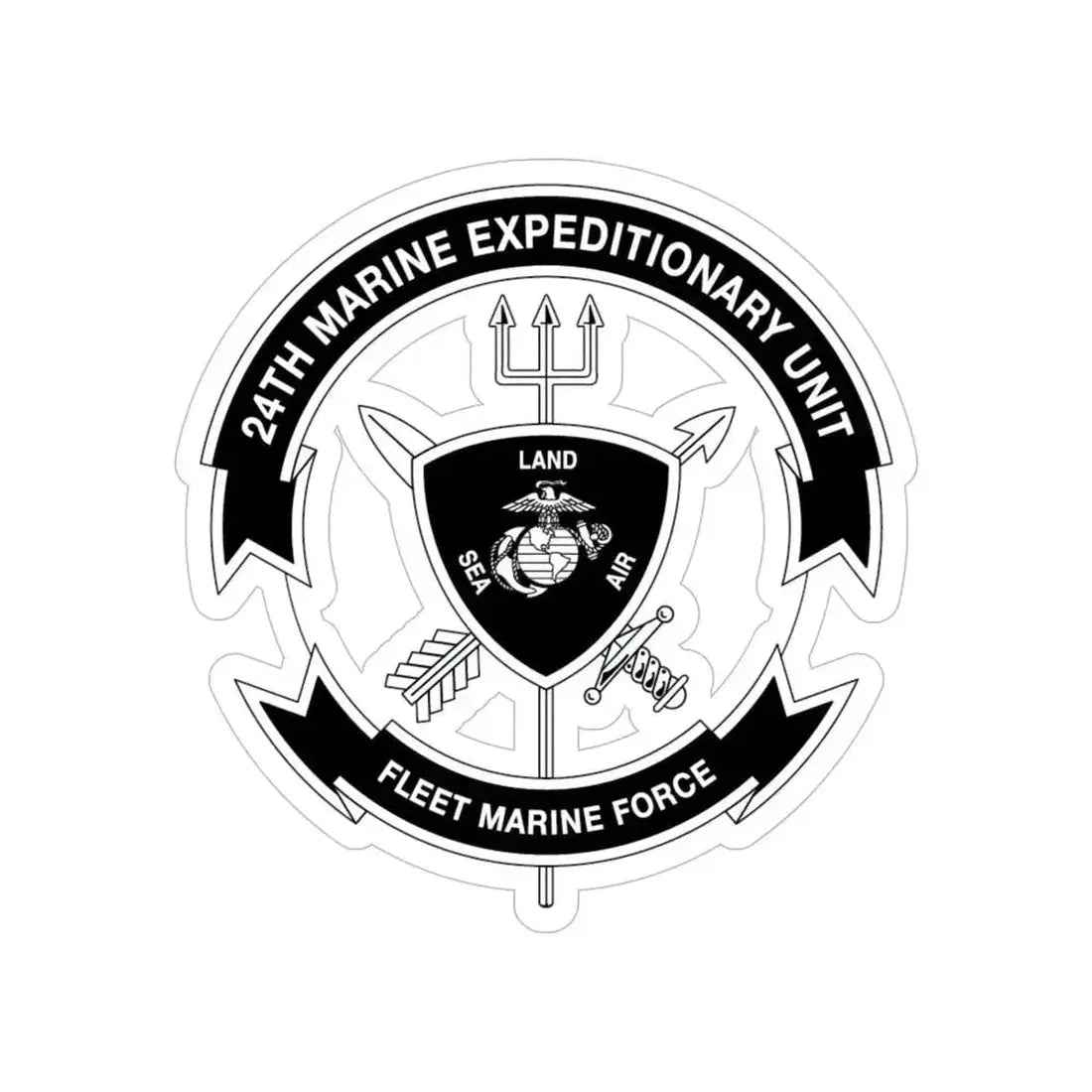 24th MEU BW (USMC) Transparent STICKER Die-Cut Vinyl Decal 6 Inch - The Sticker Space
