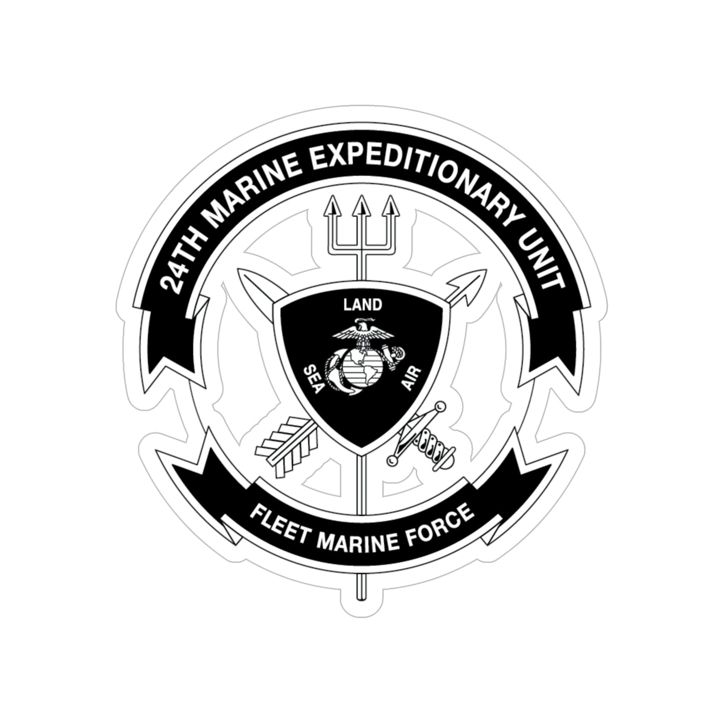 24th MEU BW (USMC) Transparent STICKER Die-Cut Vinyl Decal-6 Inch-The Sticker Space