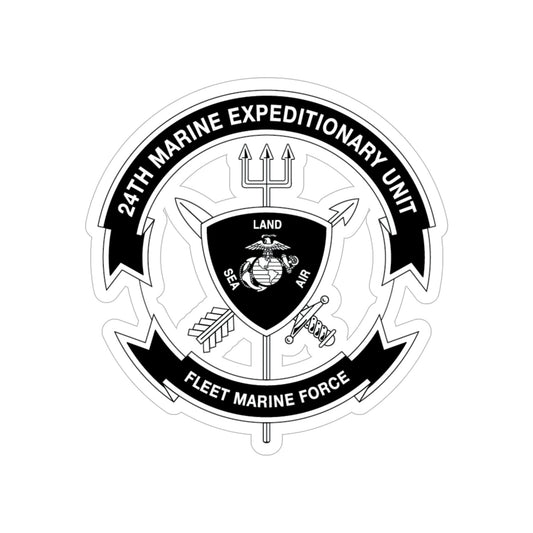 24th MEU BW (USMC) Transparent STICKER Die-Cut Vinyl Decal-6 Inch-The Sticker Space