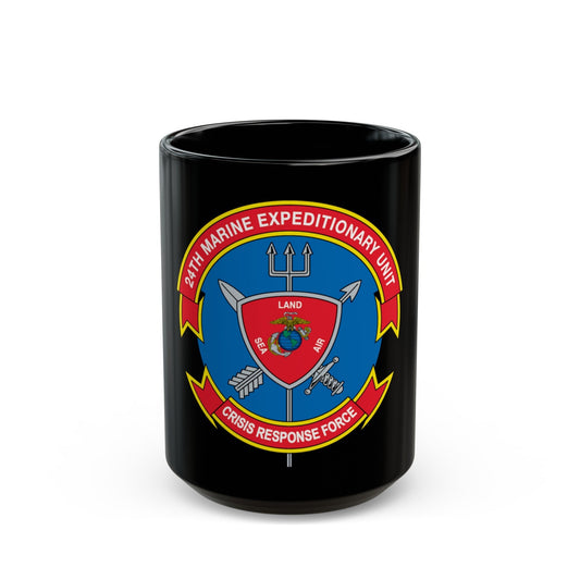 24th MEU Crisis Response Force (USMC) Black Coffee Mug-15oz-The Sticker Space