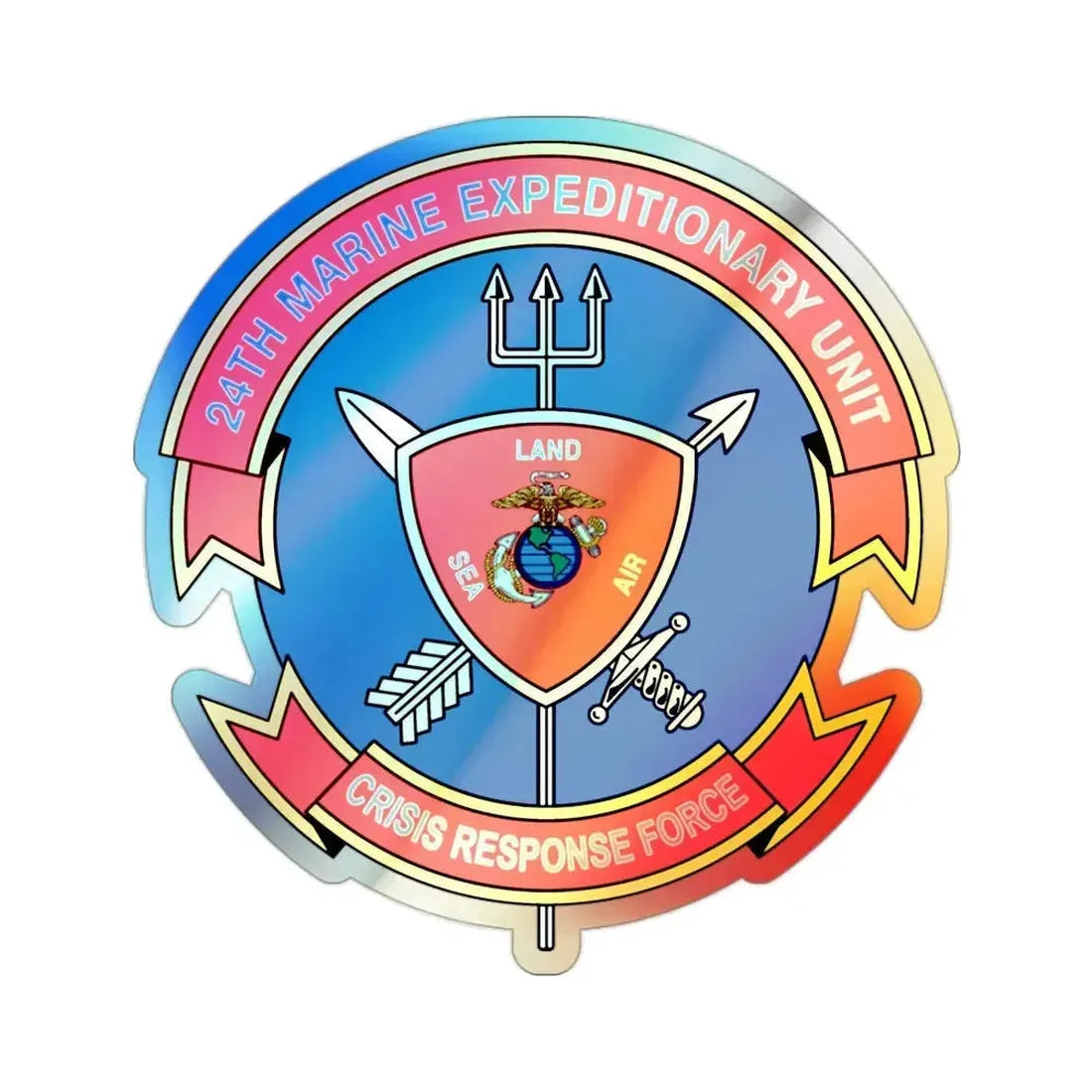 24th MEU Crisis Response Force (USMC) Holographic STICKER Die-Cut Vinyl Decal - The Sticker Space