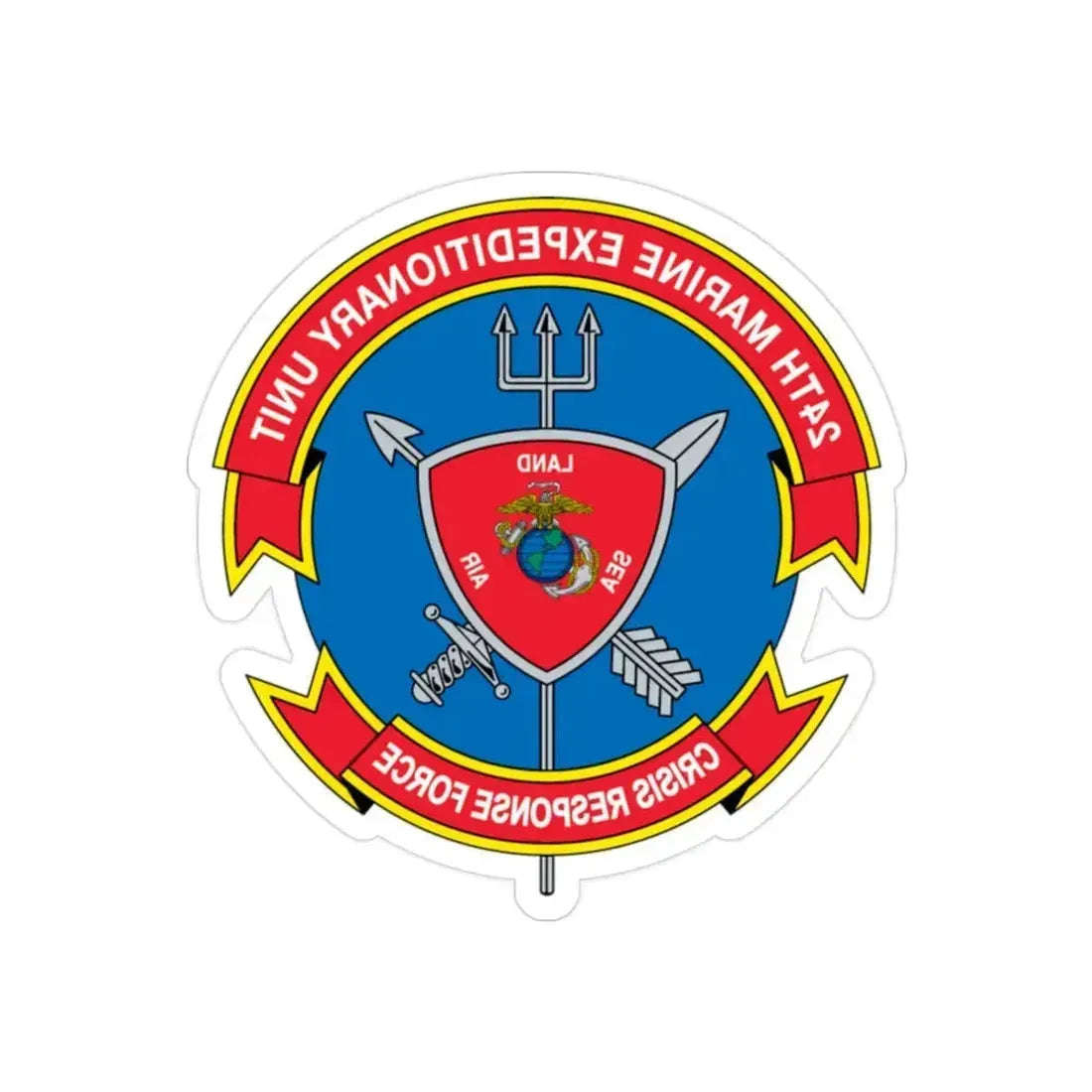 24th MEU Crisis Response Force (USMC) REVERSE PRINT Transparent Die-Cut STICKER 2 Inch Die-Cut Transparent - The Sticker Space