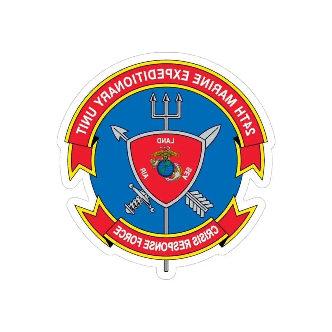 24th MEU Crisis Response Force (USMC) REVERSE PRINT Transparent Die-Cut STICKER 3 Inch Die-Cut Transparent - The Sticker Space