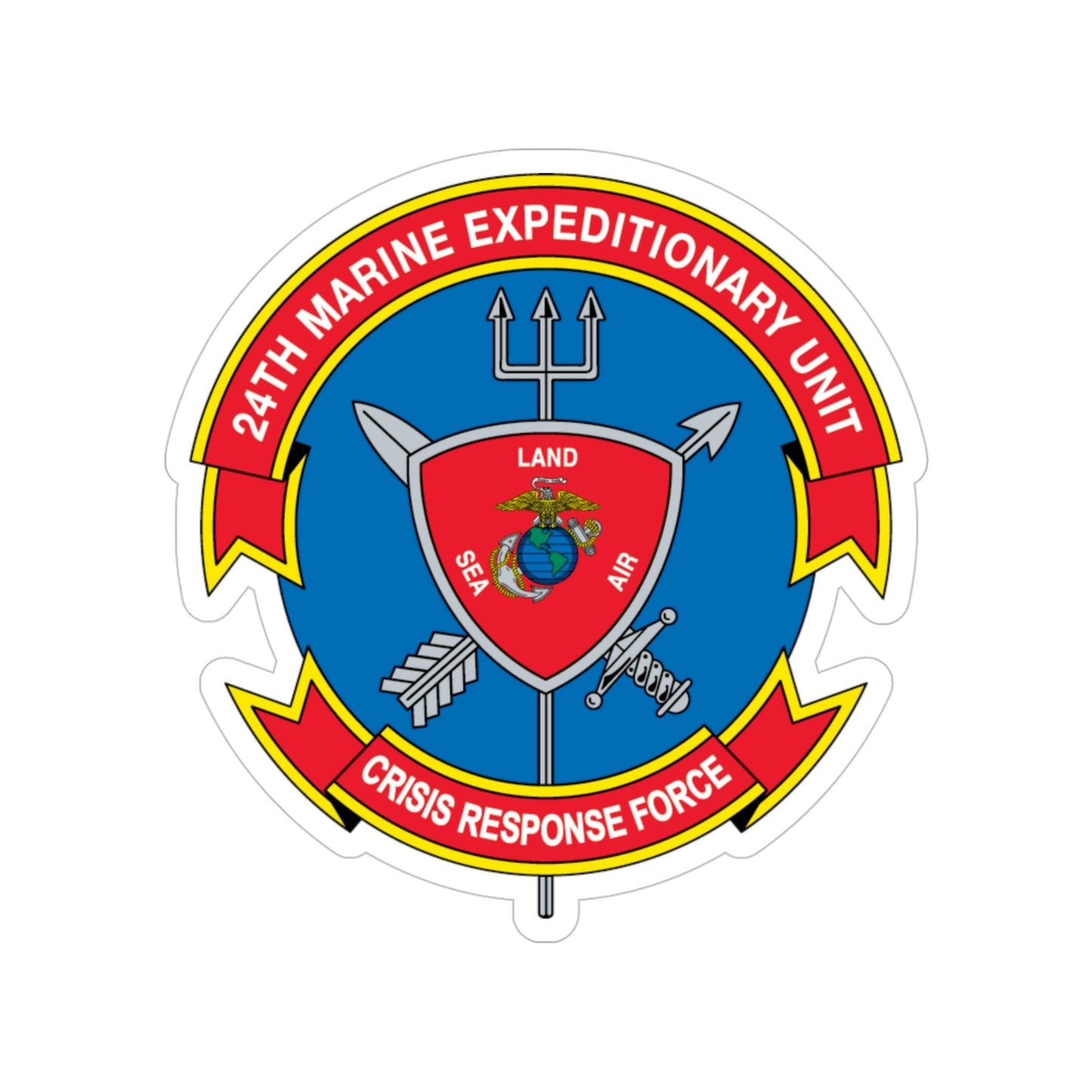 24th MEU Crisis Response Force (USMC) Transparent STICKER Die-Cut Vinyl Decal-4 Inch-The Sticker Space