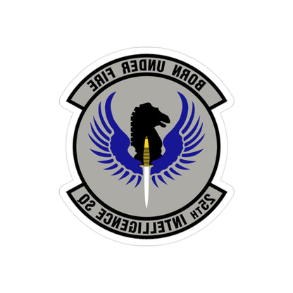 25 Intelligence Squadron AFISRA (U.S. Air Force) REVERSE PRINT Transparent STICKER-2" × 2"-The Sticker Space