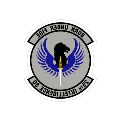 25 Intelligence Squadron AFISRA (U.S. Air Force) REVERSE PRINT Transparent STICKER-3" × 3"-The Sticker Space