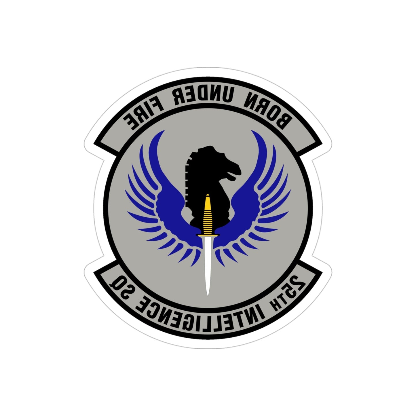 25 Intelligence Squadron AFISRA (U.S. Air Force) REVERSE PRINT Transparent STICKER-4" × 4"-The Sticker Space