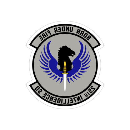 25 Intelligence Squadron AFISRA (U.S. Air Force) REVERSE PRINT Transparent STICKER-4" × 4"-The Sticker Space