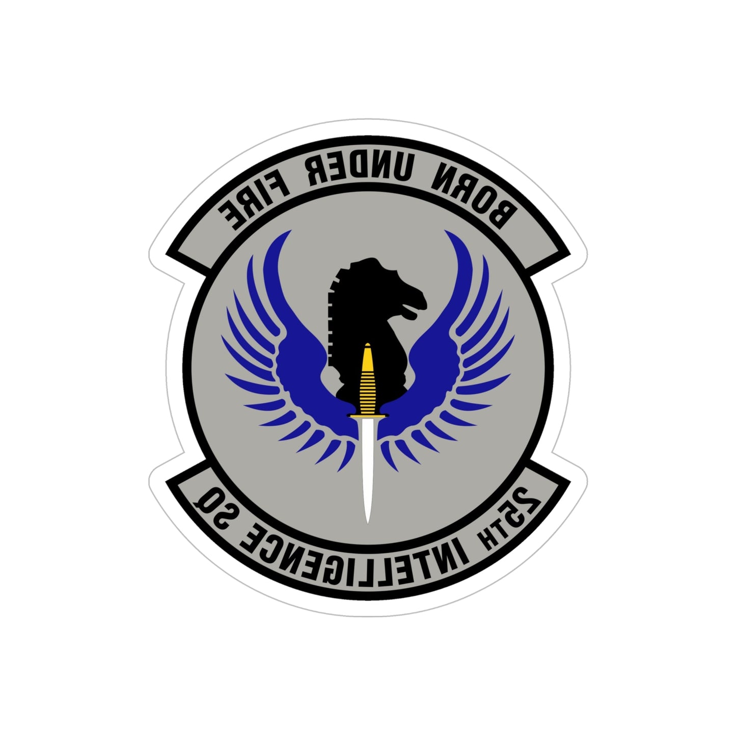 25 Intelligence Squadron AFISRA (U.S. Air Force) REVERSE PRINT Transparent STICKER-6" × 6"-The Sticker Space