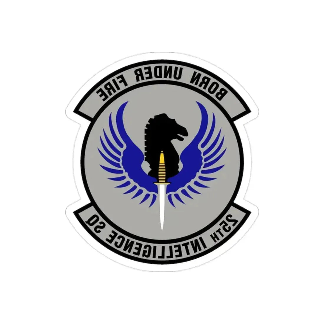 25 Intelligence Squadron AFISRA (U.S. Air Force) REVERSE PRINT Transparent Die-Cut STICKER 2 Inch Die-Cut Transparent - The Sticker Space
