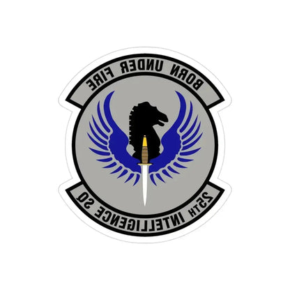 25 Intelligence Squadron AFISRA (U.S. Air Force) REVERSE PRINT Transparent Die-Cut STICKER 3 Inch Die-Cut Transparent - The Sticker Space