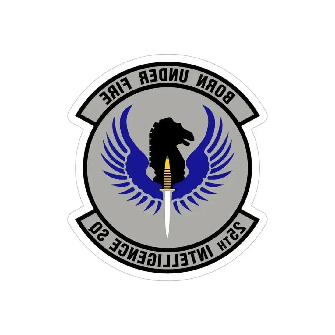 25 Intelligence Squadron AFISRA (U.S. Air Force) REVERSE PRINT Transparent Die-Cut STICKER 4 Inch Die-Cut Transparent - The Sticker Space