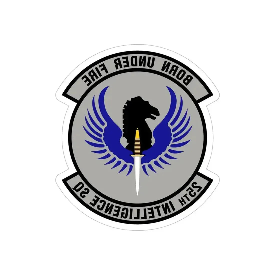 25 Intelligence Squadron AFISRA (U.S. Air Force) REVERSE PRINT Transparent Die-Cut STICKER 5 Inch Die-Cut Transparent - The Sticker Space