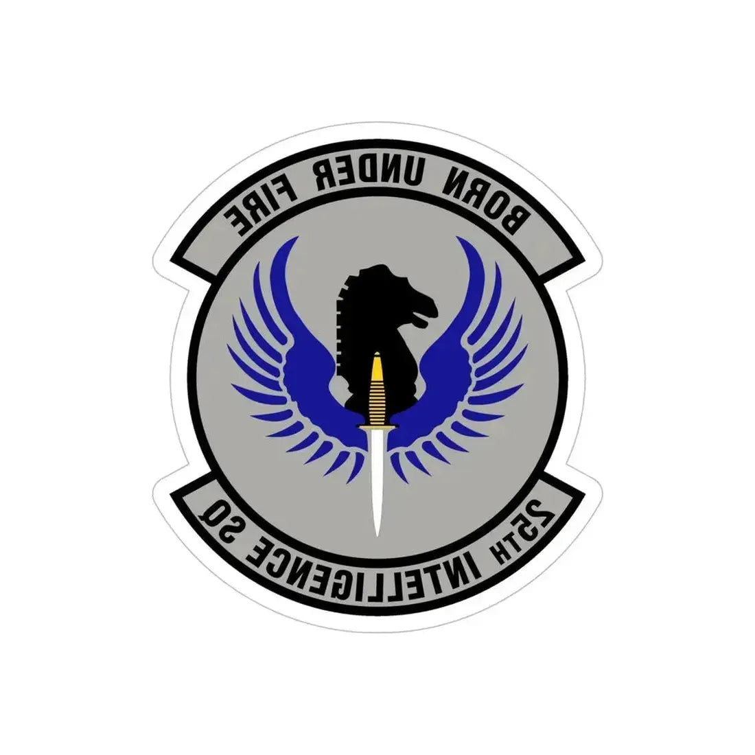 25 Intelligence Squadron AFISRA (U.S. Air Force) REVERSE PRINT Transparent Die-Cut STICKER 6 Inch Die-Cut Transparent - The Sticker Space