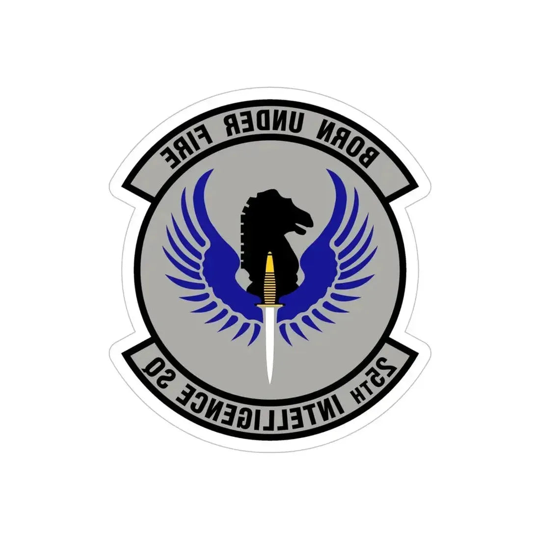 25 Intelligence Squadron AFISRA (U.S. Air Force) REVERSE PRINT Transparent Die-Cut STICKER - The Sticker Space