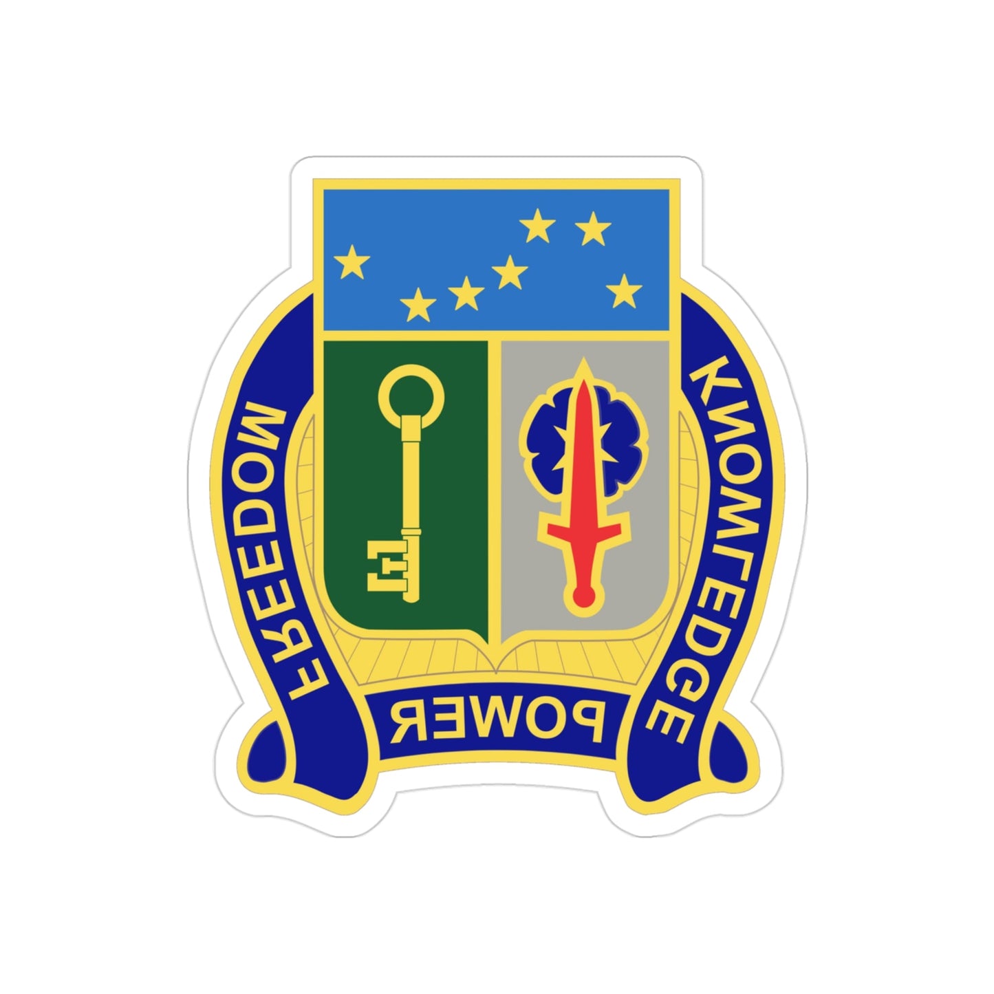 250 Military Intelligence Battalion (U.S. Army) REVERSE PRINT Transparent STICKER-3" × 3"-The Sticker Space