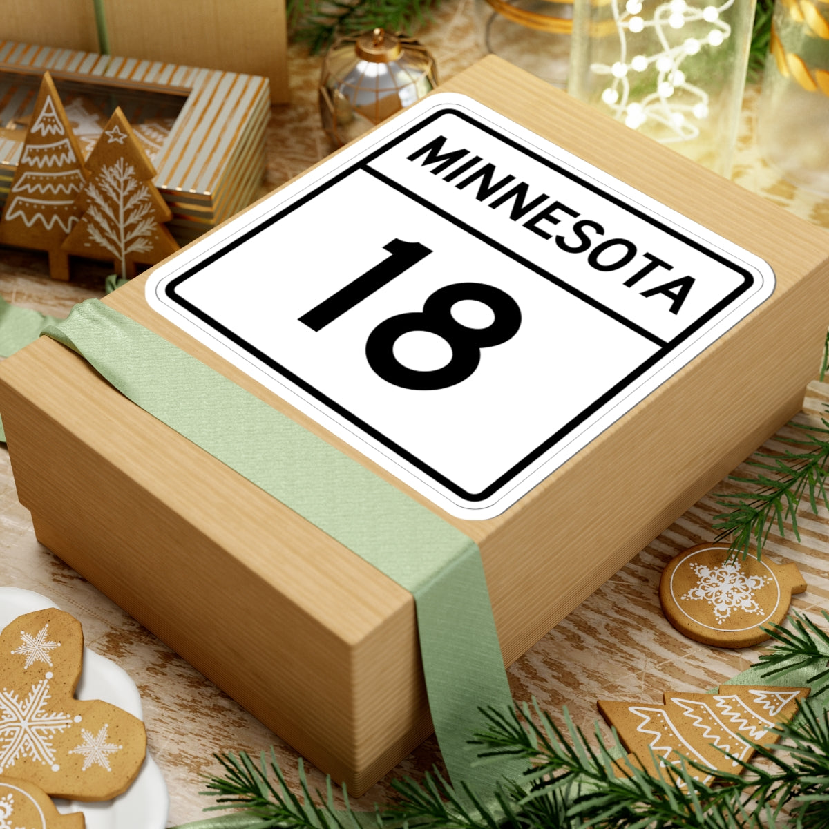 MN-18 1948 (Minnesota) (Road Sign) STICKER Vinyl Kiss-Cut Decal