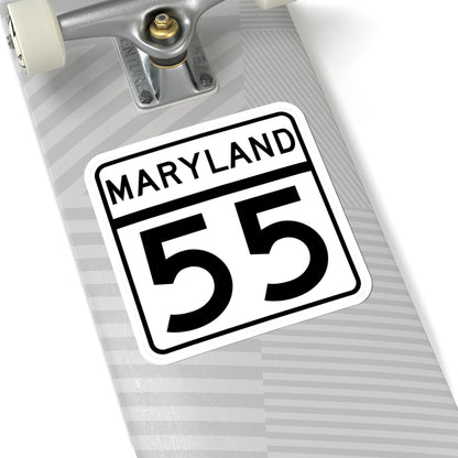 MD Route 55 (Maryland) (Road Sign) STICKER Vinyl Kiss-Cut Decal