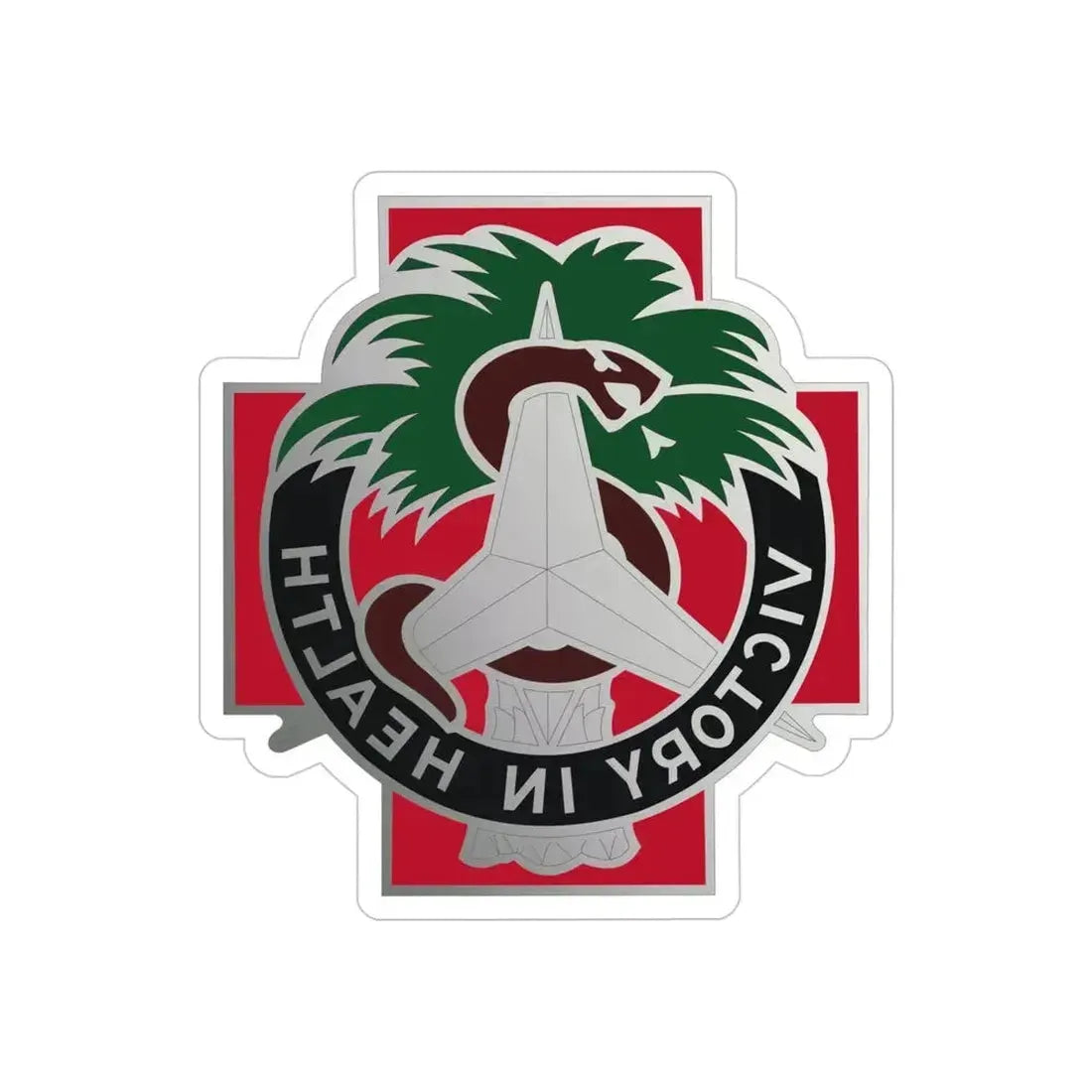 251 Evacuation Hospital (U.S. Army) REVERSE PRINT Transparent Die-Cut STICKER 4 Inch Die-Cut Transparent - The Sticker Space