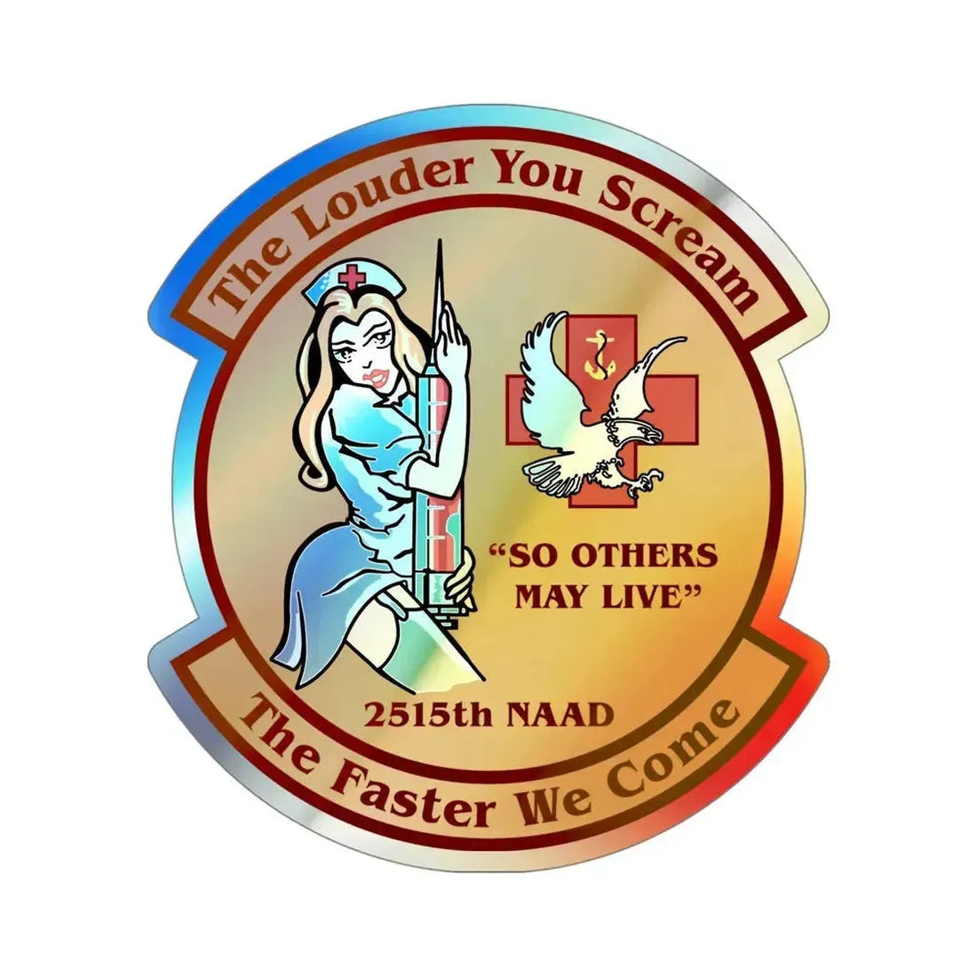 2515 NAAD TLYS TFWC (U.S. Navy) Holographic STICKER Die-Cut Vinyl Decal 4 Inch Holographic - The Sticker Space