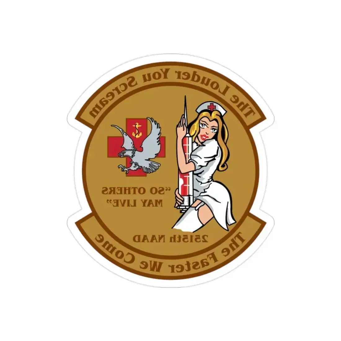 2515 NAAD TLYS TFWC (U.S. Navy) REVERSE PRINT Transparent Die-Cut STICKER 2 Inch Die-Cut Transparent - The Sticker Space