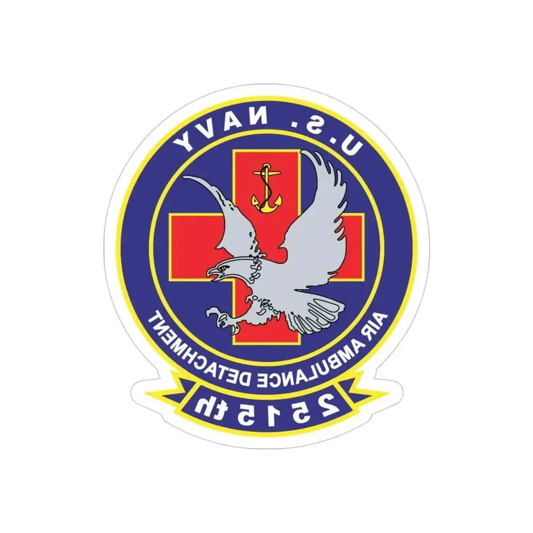 2515th AAD alt (U.S. Navy) REVERSE PRINT Transparent Die-Cut STICKER 3 Inch Die-Cut Transparent - The Sticker Space