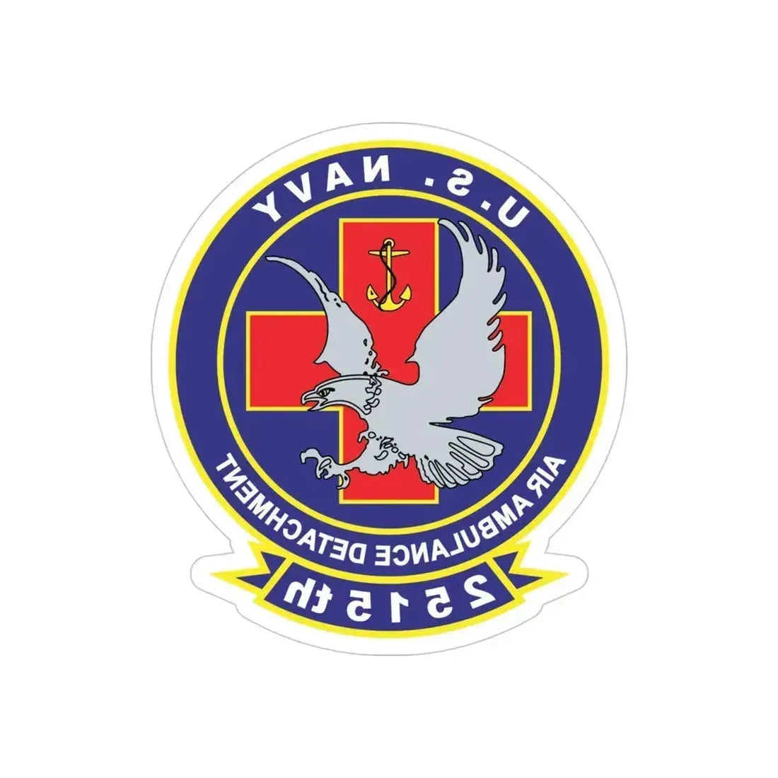 2515th AAD alt (U.S. Navy) REVERSE PRINT Transparent Die-Cut STICKER 4 Inch Die-Cut Transparent - The Sticker Space