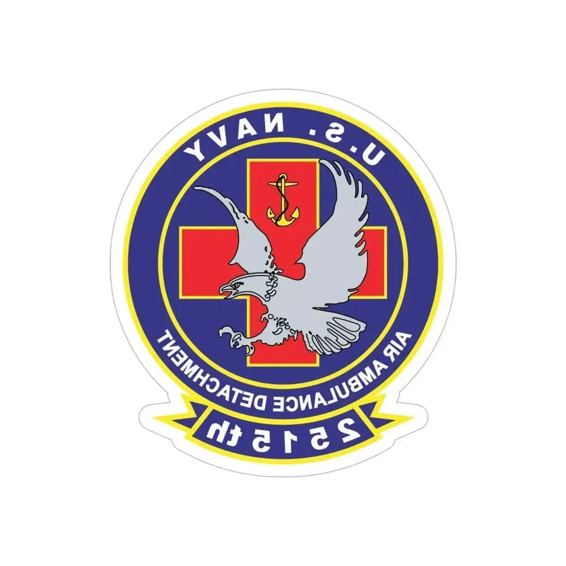 2515th AAD alt (U.S. Navy) REVERSE PRINT Transparent Die-Cut STICKER 5 Inch Die-Cut Transparent - The Sticker Space
