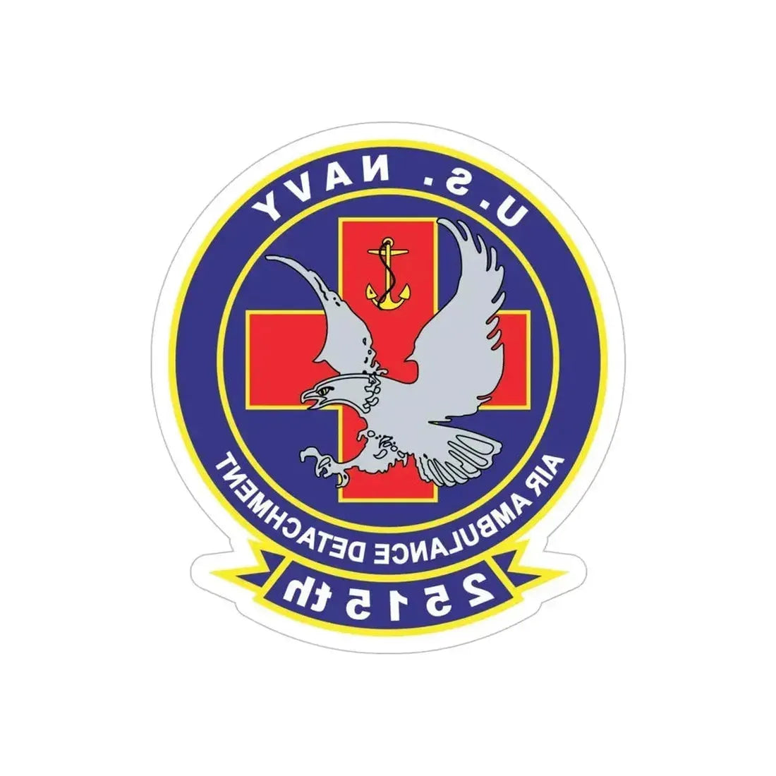 2515th AAD alt (U.S. Navy) REVERSE PRINT Transparent Die-Cut STICKER 6 Inch Die-Cut Transparent - The Sticker Space