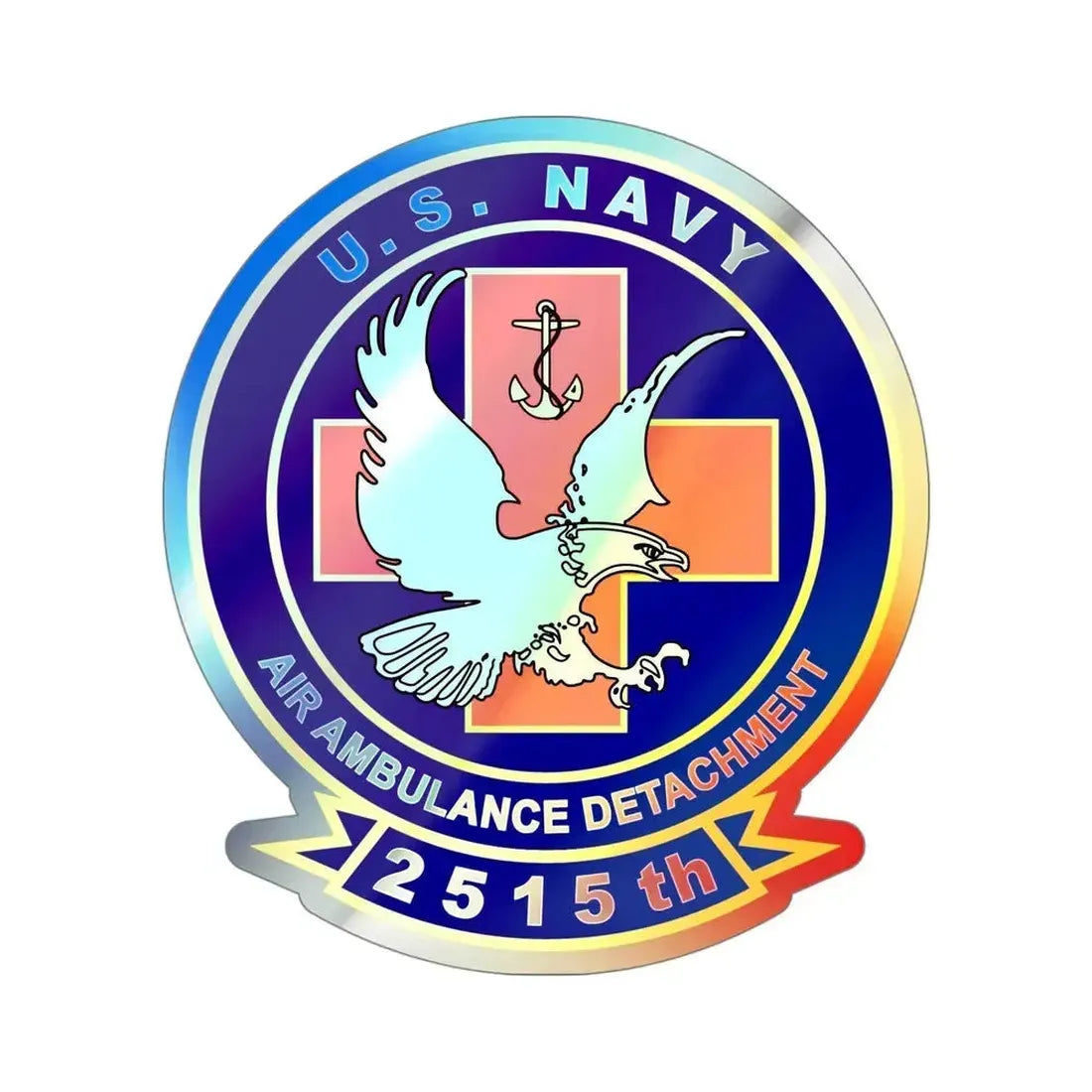2515th AAD v2 (U.S. Navy) Holographic STICKER Die-Cut Vinyl Decal 4 Inch Holographic - The Sticker Space