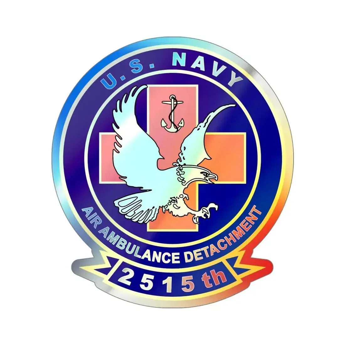 2515th AAD v2 (U.S. Navy) Holographic STICKER Die-Cut Vinyl Decal 5 Inch Holographic - The Sticker Space