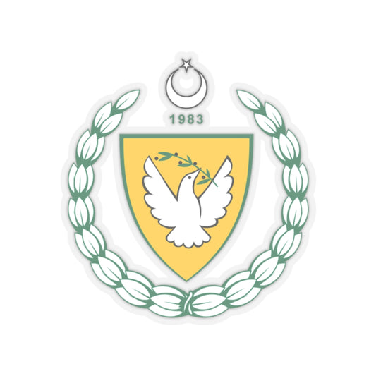 Coat of arms of the Turkish Republic of Northern Cyprus - STICKER Vinyl Kiss-Cut Decal