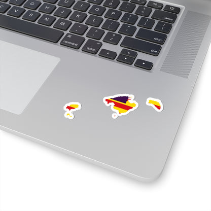 Flag map of the Balearic Islands (Spain) STICKER Vinyl Kiss-Cut Decal