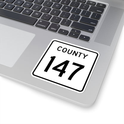 County 147 square (Minnesota) (Road Sign) STICKER Vinyl Kiss-Cut Decal