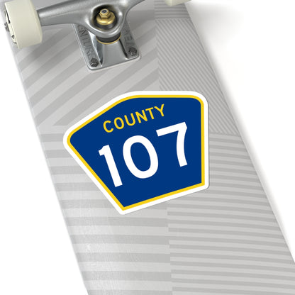 County 107 MN (Minnesota) (Road Sign) STICKER Vinyl Kiss-Cut Decal