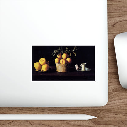 ZURBARAN, Francisco de - Still-life with Lemons, Oranges and Rose (Artwork) STICKER Vinyl Die-Cut Decal