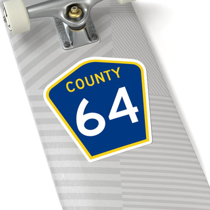 County 64 MN (Minnesota) (Road Sign) STICKER Vinyl Kiss-Cut Decal