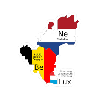 Benelux schematic map (Belgium) STICKER Vinyl Kiss-Cut Decal