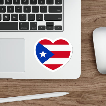 Heart Flag of Puerto Rico 1952-1995 - STICKER Vinyl Die-Cut Decal