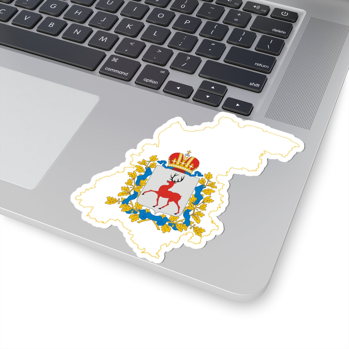 Flag-map of Nizhny Novgorod Oblast (Russia) STICKER Vinyl Kiss-Cut Decal