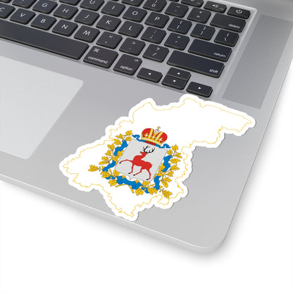 Flag-map of Nizhny Novgorod Oblast (Russia) STICKER Vinyl Kiss-Cut Decal