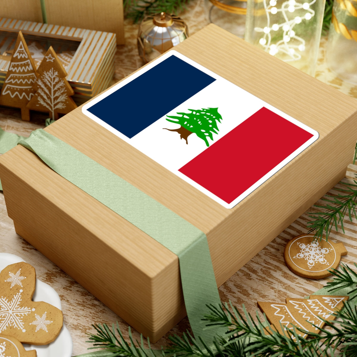 Flag of Lebanon during French Mandate 1920-1943 3 (Lebanon) STICKER Vinyl Kiss-Cut Decal