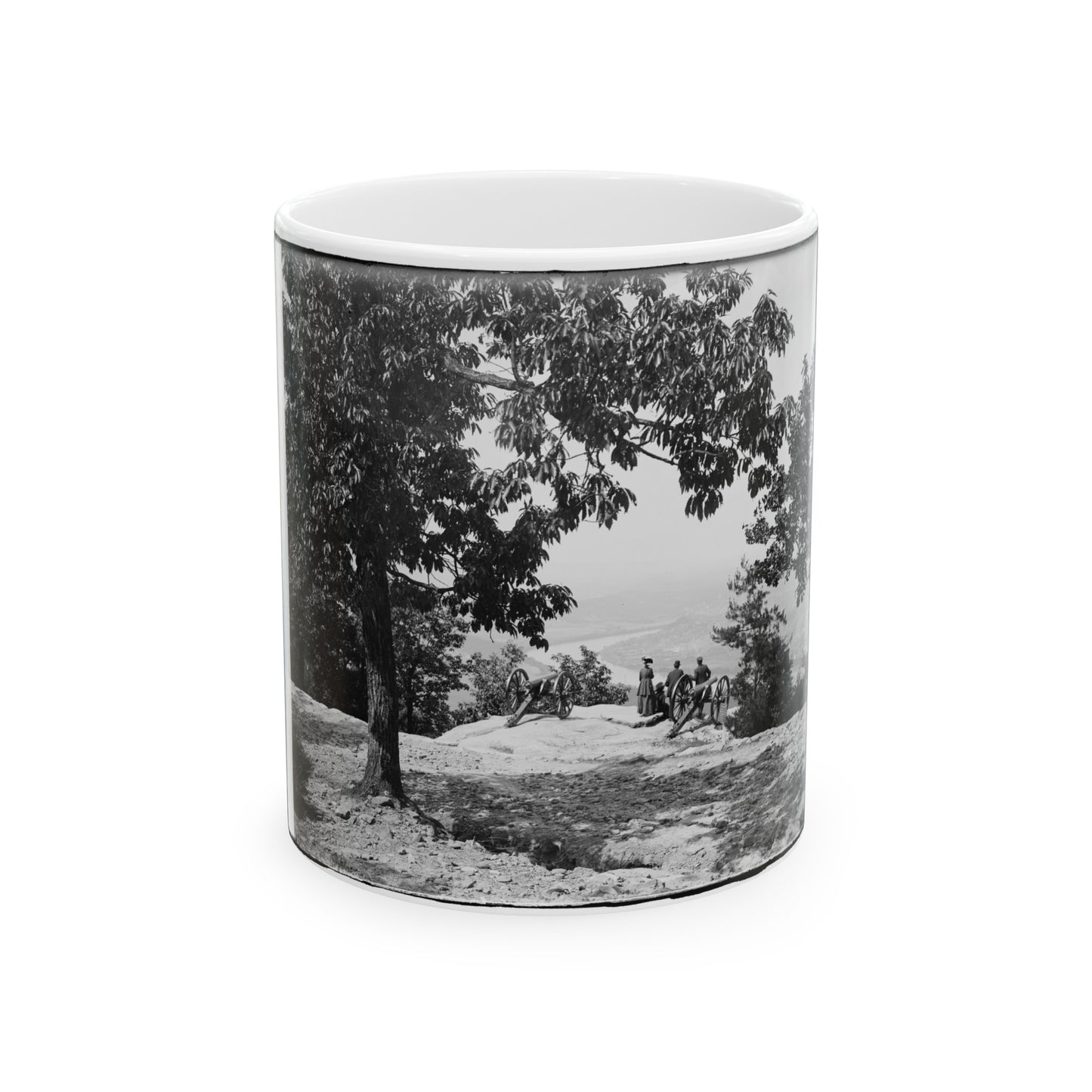 Visitors Observing View From Point At Chickamauga And Chattanooga National Military Park (U.S. Civil War) White Coffee Mug