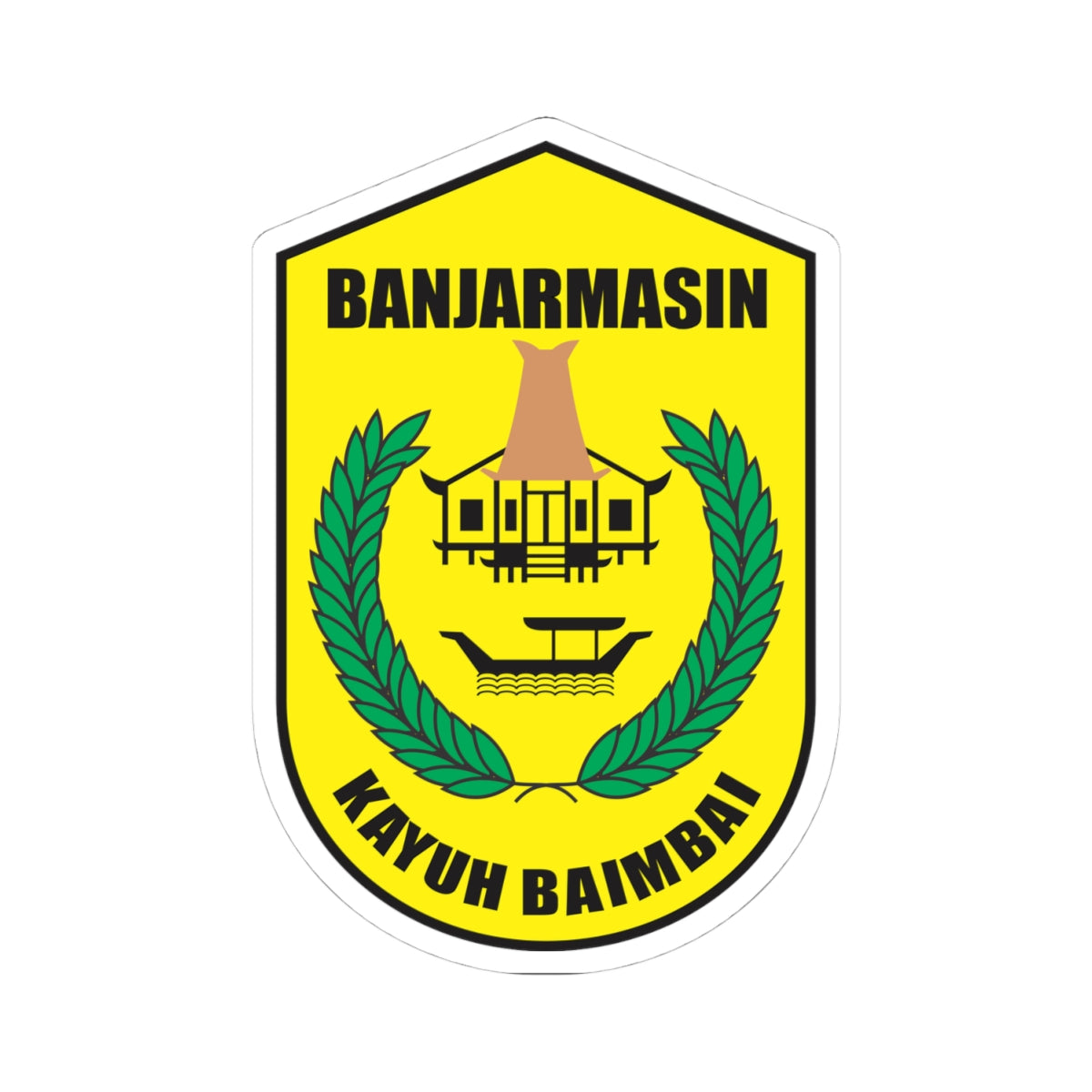 Banjarmasin Logo (Indonesia) (Coat of Arms) STICKER Vinyl Kiss-Cut Decal