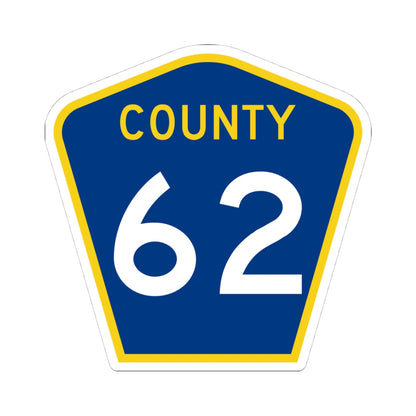 County 62 MN (Minnesota) (Road Sign) STICKER Vinyl Kiss-Cut Decal