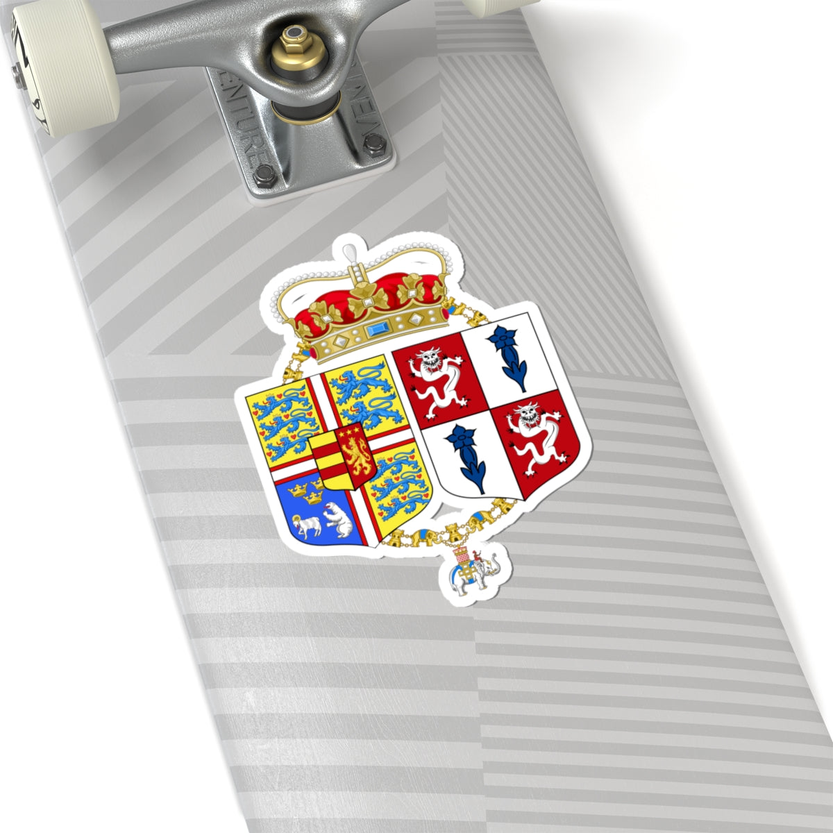 Armoiries Princesse Alexandra Danemark1995-2005 (Denmark) (Coat of Arms) STICKER Vinyl Kiss-Cut Decal