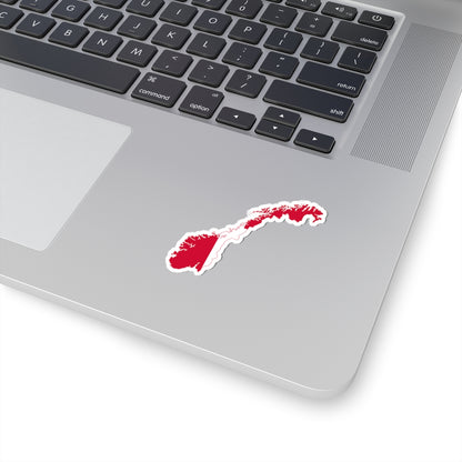 Flag-map of Norway 1814-1821 (Norway) STICKER Vinyl Kiss-Cut Decal