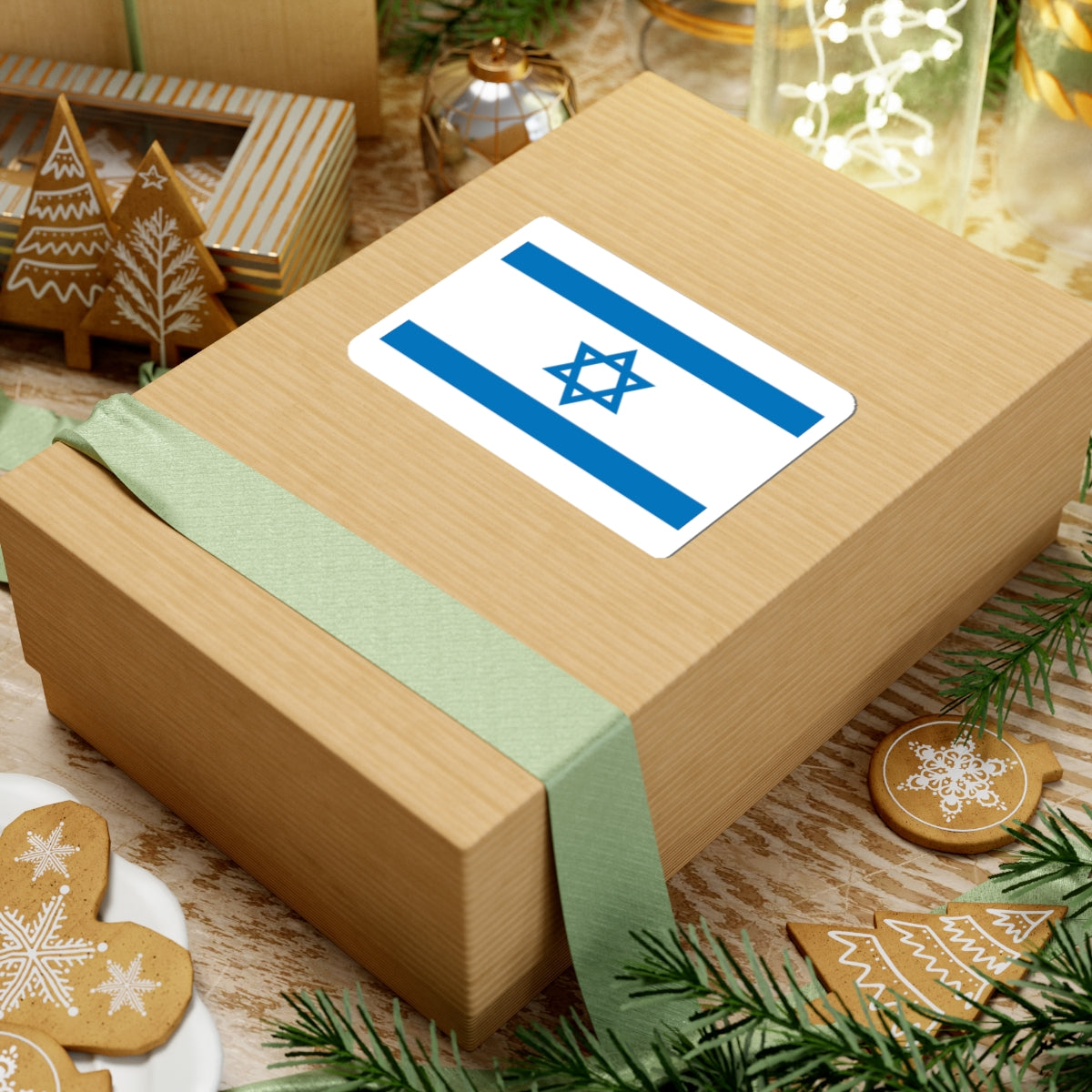 Flag of Israel Pale Blue 3-2 (Israel) STICKER Vinyl Kiss-Cut Decal
